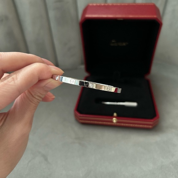 ❗️SOLD❗️Brand New Cartier White Gold Small Love Bracelet with Six Diamonds - Picture 5 of 8